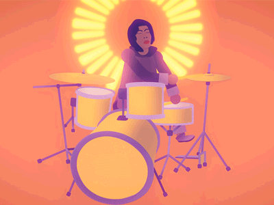 Practice Drum Loop after effects animation bright drummer drums loop