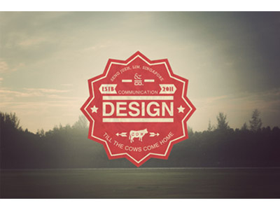 Comm Design 2 2011 autres badge cows design logo photography red shots type