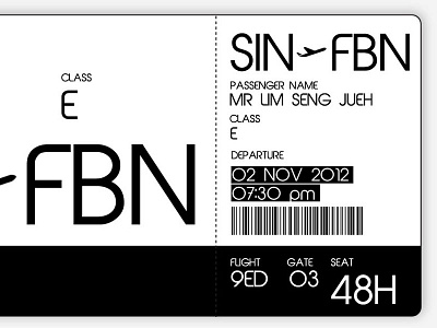 Fly By Night. air boarding pass ticket