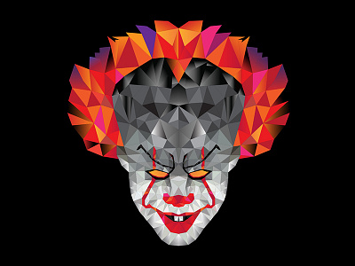 Dribble IT Clown clown geometric horror horrormovie illustration vectors