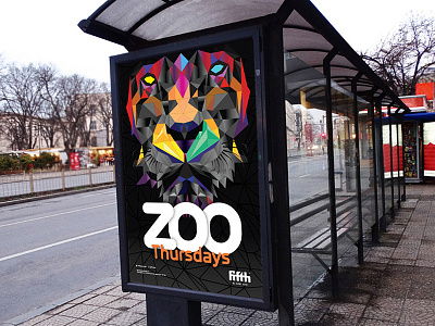 Zoo Street Poster fifth nightclub illustration lion poster