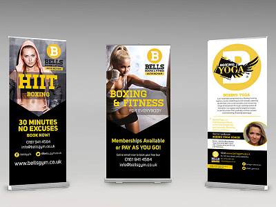 3 Bells Banners banners bells gym boxing gym exhibition graphic design