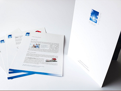 Clear Vision branding logo presentation folder printing showcards