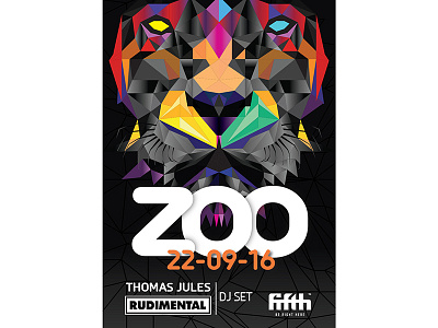 Zoo Club Night Poster club night illustration lion nightclub poster vectors zoo