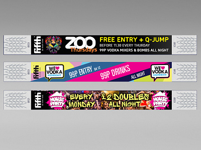 Wristbands - Fifth Nightclub club night fifth night club manchester wristband design zoo