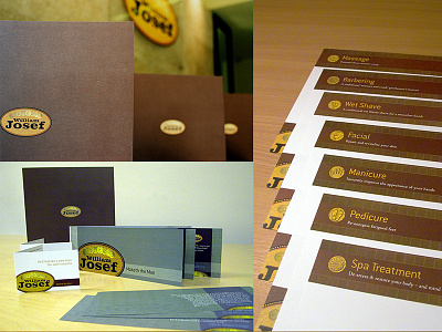 William Josef Male Grooming Salon - marketing materials branding brochure logo design male grooming printing