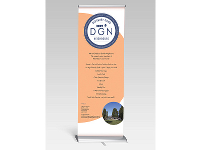 Logo and banner stand for a registered charity - DGN banner branding charity graphic design leaflets logo printing