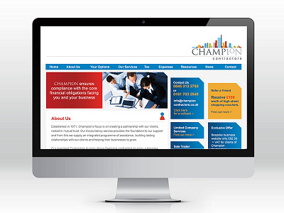 Champion Contractors Website design accountancy graphic design user experience website design