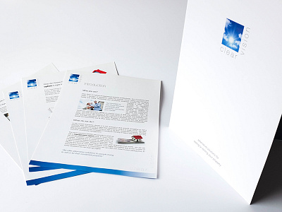 Clear Vision logo and folder design