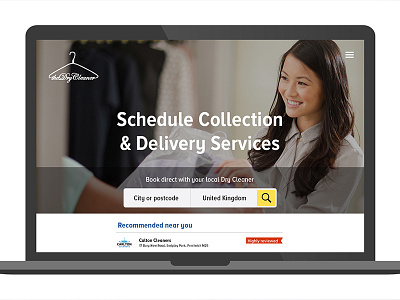 Drycleaner App App - Website Homepage Design