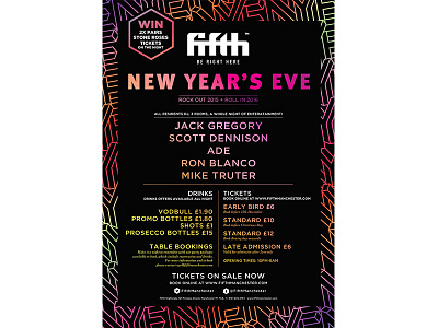 Poster - New Years Even Night Club line up branding design graphic logo printing