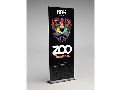 Fifth Nightclub Exhibition banner branding graphic design logo printing