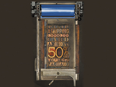 Letterpress style poster for Mailboxes etc.