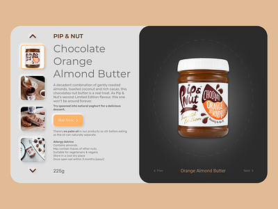 Chocolate Orange Almond Butter - Product Card branding concept design illustration ui ui design ux design uxui webdesign website