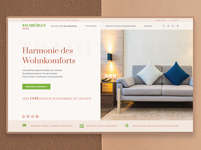 Baumbürgen - German furniture manufacturer catalog concept furniture germany interaction minimalism ui design ux design uxui webdesign website