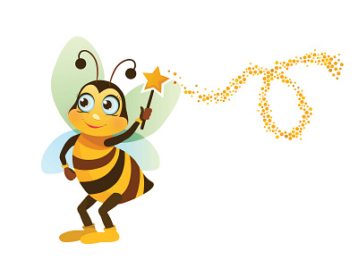 Magic Honey bee honey illustration magic