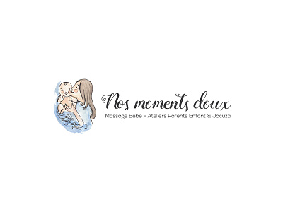 Nos Moments Doux Logo Design branding handpainted illustration logo design