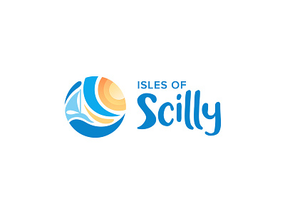 Isles of Scilly Logo Design boat branding identity isles logo design sun waves