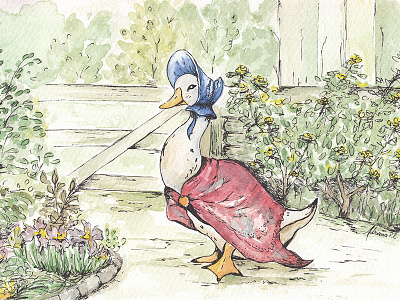 Jemima Puddle Duck illustration watercolor