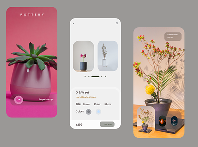 Minimal concept for a pottery shop