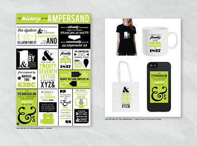 The History of the Ampersand ampersand branding design flat green illustration illustrator mug portfolio poster print shirt sticker tote