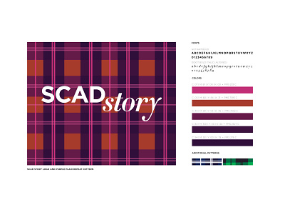 SCADstory Logo and Plaid branding illustrator logo logo design logotype plaid portfolio scad type typography vector wallpaper