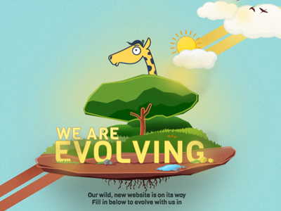 Longneck launch page evolve giraffe graphic icon jungle launch page longneck.in web design