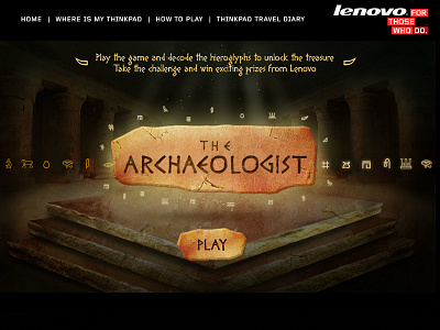 Lenovo- archaeologist game archaeologist game hieroglyphs lenovo puzzle
