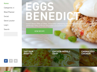 WIP of a recipe website egg food foodgasm foodie gastronomy icons ui ux website design