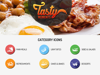 Tasty moments icons delicious food icons tasty