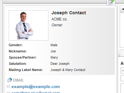 Contact View crm ui ux