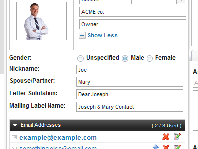 Contact Edit crm ui ux