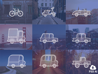 Free Outline Vehicle Icons