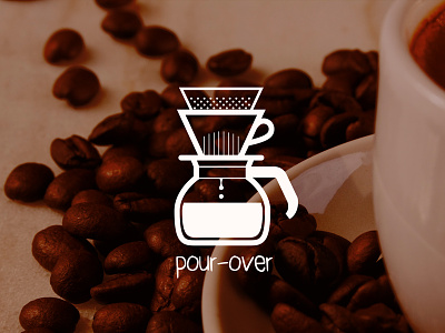 Pour Over ai coffee food icon minimal outline pour-over vector
