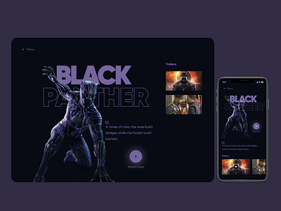 Black Panther - Movie Website Design