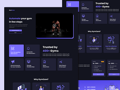 Gym Care - Website design design thinking fitness health ui ux web design