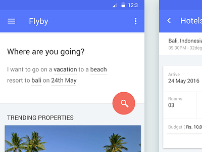 Hotel booking experiment filters material design minimalist natural language form ux