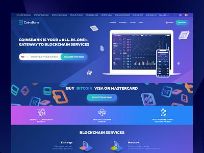 CoinsBank bank bitcoin coins crypto crypto exchange cryptocurrency dashboad ethereum token trading ui wallet