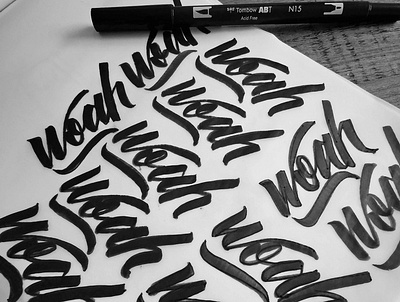 Woah brushpen hand lettering tombow typography