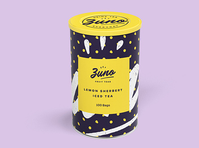 "Zuno" Iced Tea product mockup branding briefbox illustrator product design