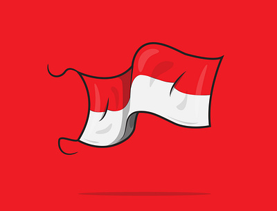 Indonesia's Flag adobe illustrator design digital art digital illustration flag flat graphic design illustration indonesia pop art vector vectorillustration