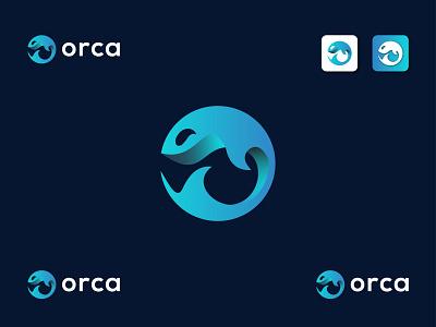 O Letter + Fish logo