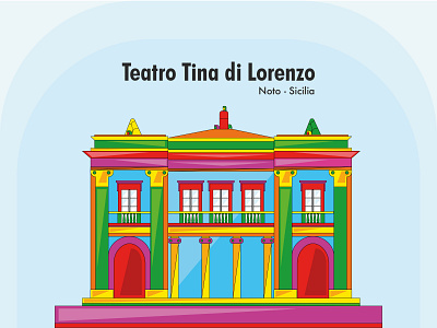 Teatro Tina di Lorenzo Noto-Sicilia barocco branding design design art flat flatdesign icon illustration sicily vector