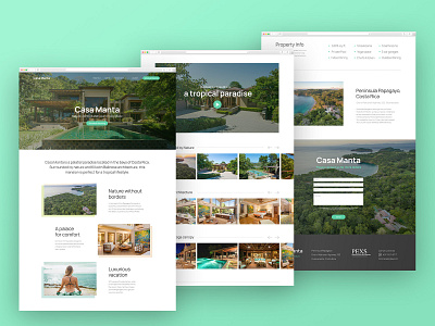 Website Design — Casa Manta beach beach house green nature tropical ui web website design