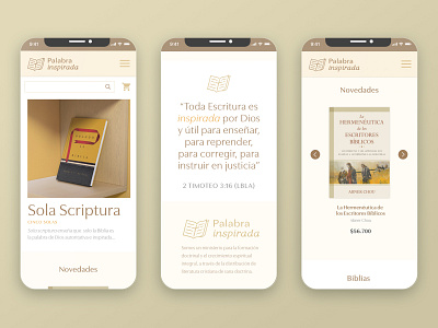 Website Mobile Views — Palabra Inspirada books bookshop bookstore branding design responsive responsive design responsive website web website design
