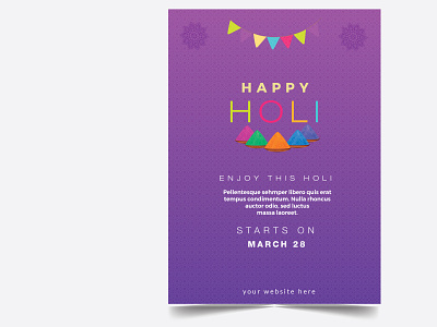 Holi Event Flyer Illustration