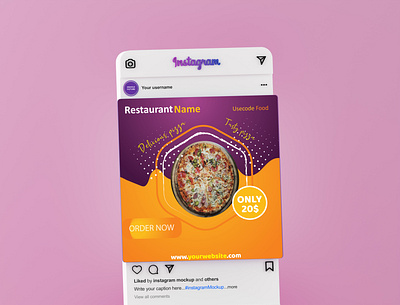 Restaurant Instagram Post Design 3d animation best design brand branding creative design design flyer template graphic design illustration instagram logo motion graphics ui