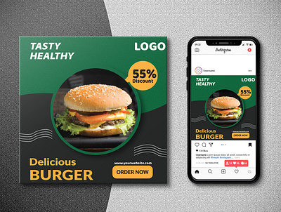 Burger Social Media Ads Design 3d animation best design branding creative design design flyer flyer design flyer template graphic design illustration logo ui