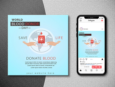 Blood Donor Day Social Media Post 3d best design blood branding creative design design donor flyer flyer design flyer template graphic design illustration ui