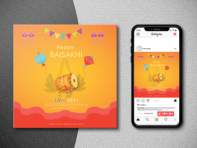 Baisakhi Instagram Post Design best design creative design design flyer flyer design flyer template graphic design illustration logo